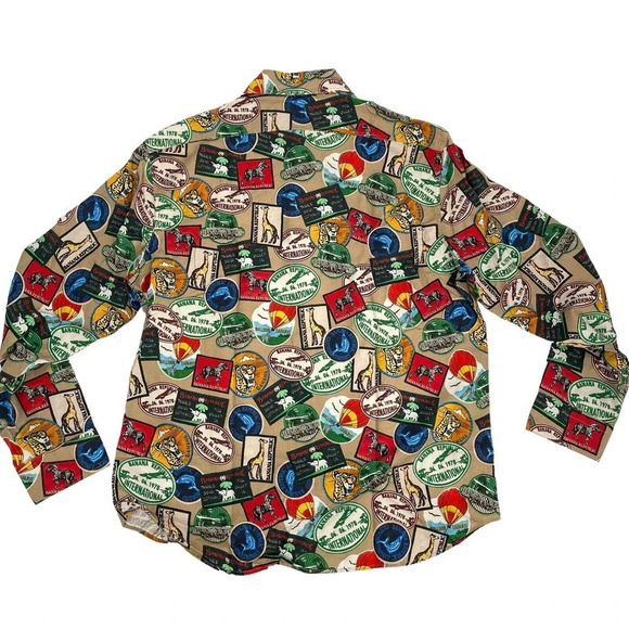 Banana Republic Men's Size Large Patchwork Expedition Button Down Shirt - Picture 5 of 12
